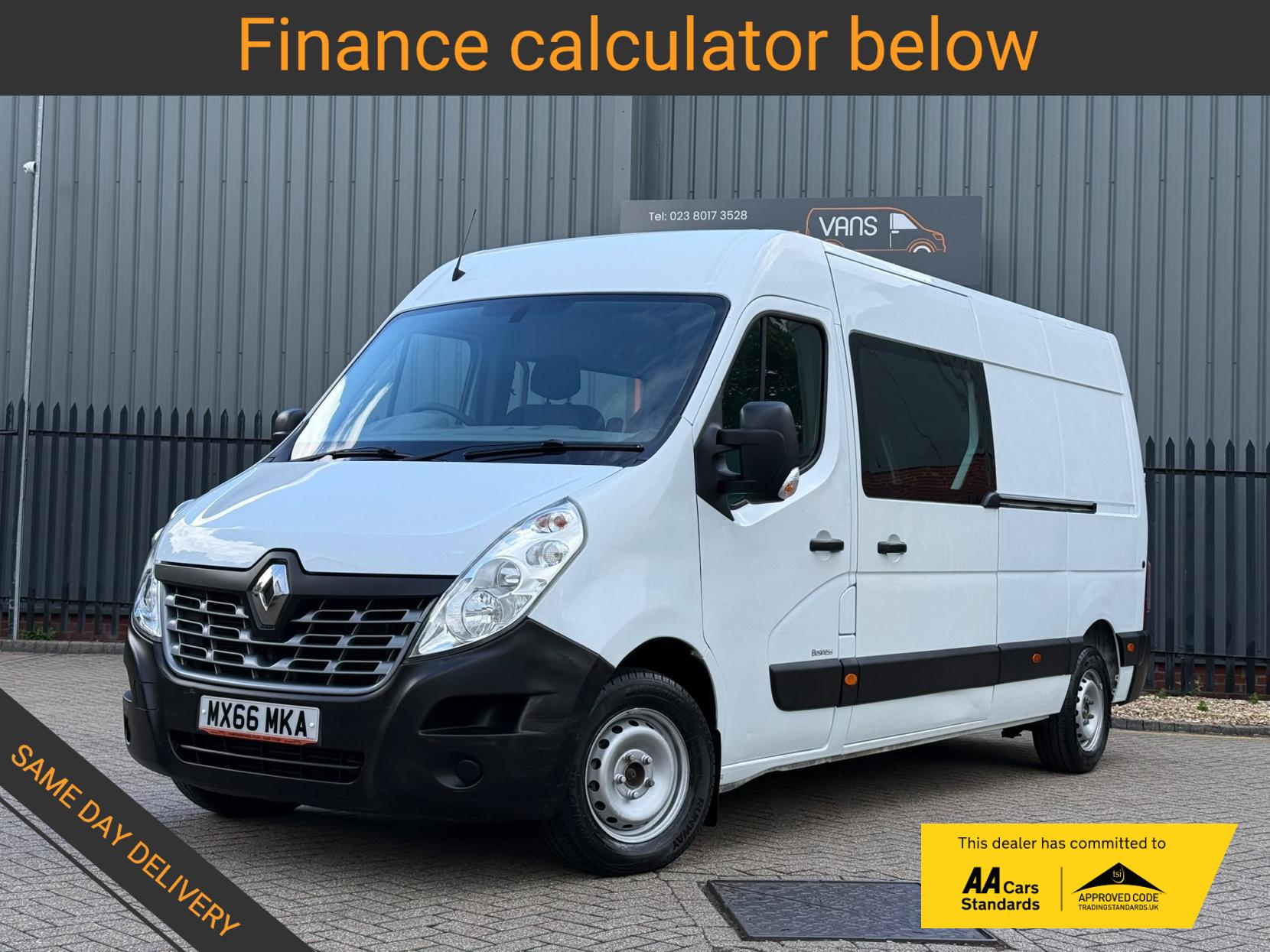 2016 Renault Master 2.3 dCi ENERGY 35 Business Combi Van Double Cab 5dr Diesel Manual FWD MWB Medium Roof Euro 6 (s/s) (9 Seat) (145 ps) - Thumbnail 2
