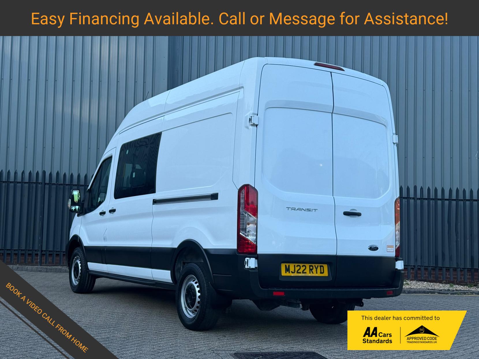 2022 Ford Transit 2.0 350 EcoBlue Leader Crew Van Double Cab 6dr Diesel Manual RWD L3 H3 Euro 6 (s/s) (130 ps) - Thumbnail 3