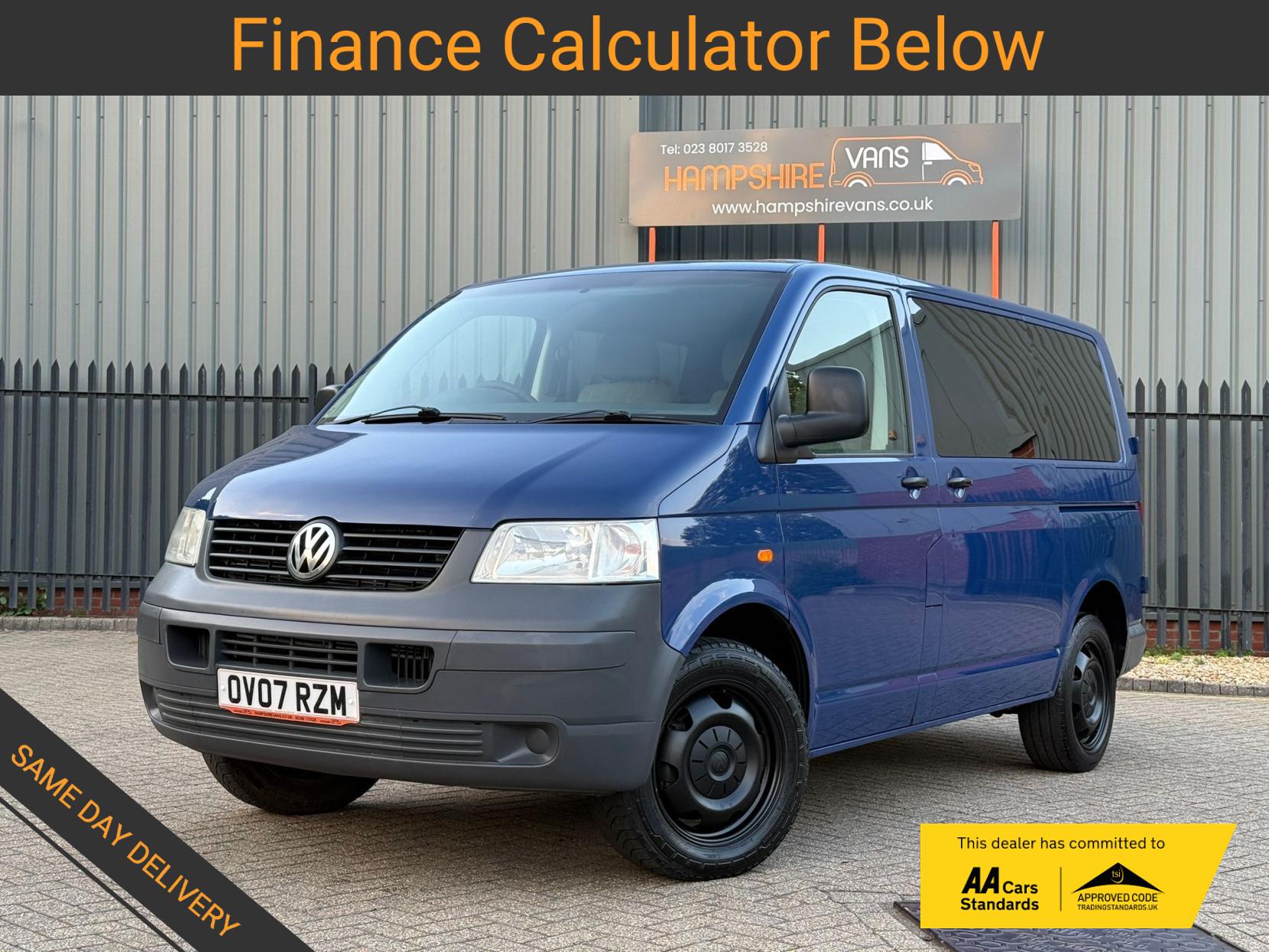 2007 Volkswagen Transporter 2.5 TDI PD Trendline Panel Van 4dr Diesel Manual L1 H1 (128 bhp) - Thumbnail 2